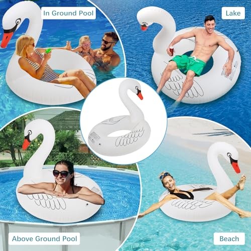 Swan Inflatable Pool Floats, Large Pool Float Water Floaties for Adults, 1