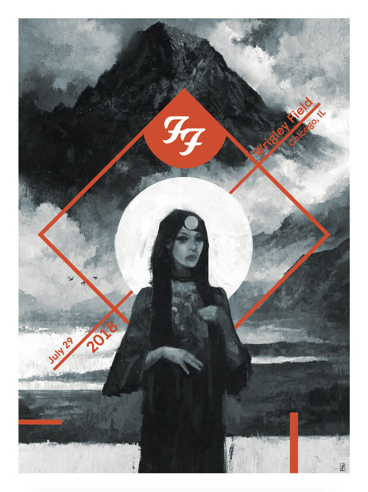 Foo Fighters Poster 7/29/2018 Wrigley Field Chicago IL Numbered #/75 A/P Version