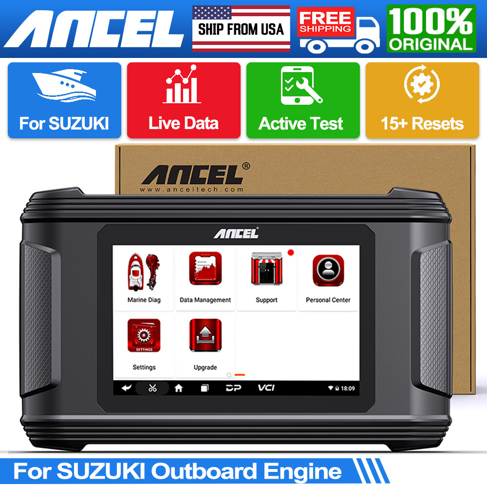 ANCEL MR500 For Suzuki Marine OBD2 Scanner Diagnostic Tool Read Engine Hours