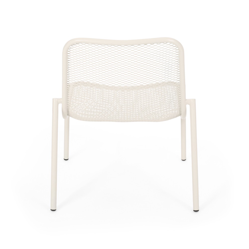 Unbranded Iron Stacking Chairs w/ Waterproof Coated Frame - White