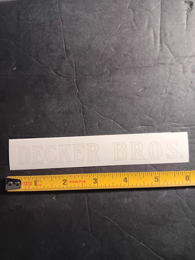 DECKER BROS - Piano Fallboard Decal / Sticker