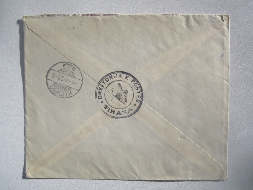 1939 ALBANIA REG COVER