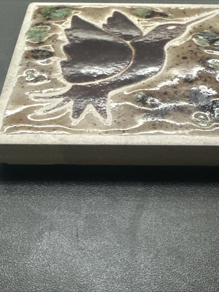 Hummingbird 4x4 Tile Coaster Earth Tones Decor Table Top