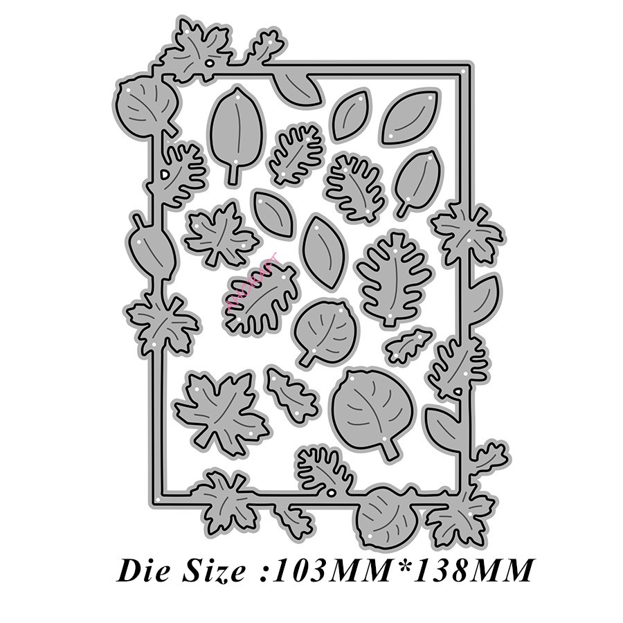 Leaf Background Frame Metal Cutting Dies DIY Diary Decorative Embossing Mold