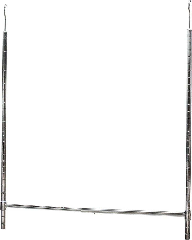 Simple Houseware Adjustable Closet Hanging Rod, Chrome 1 Pack,
