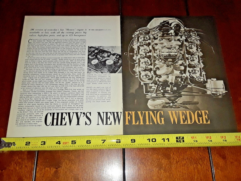 1965 CHEVROLET 396 ENGINE ORIGINAL ARTICLE
