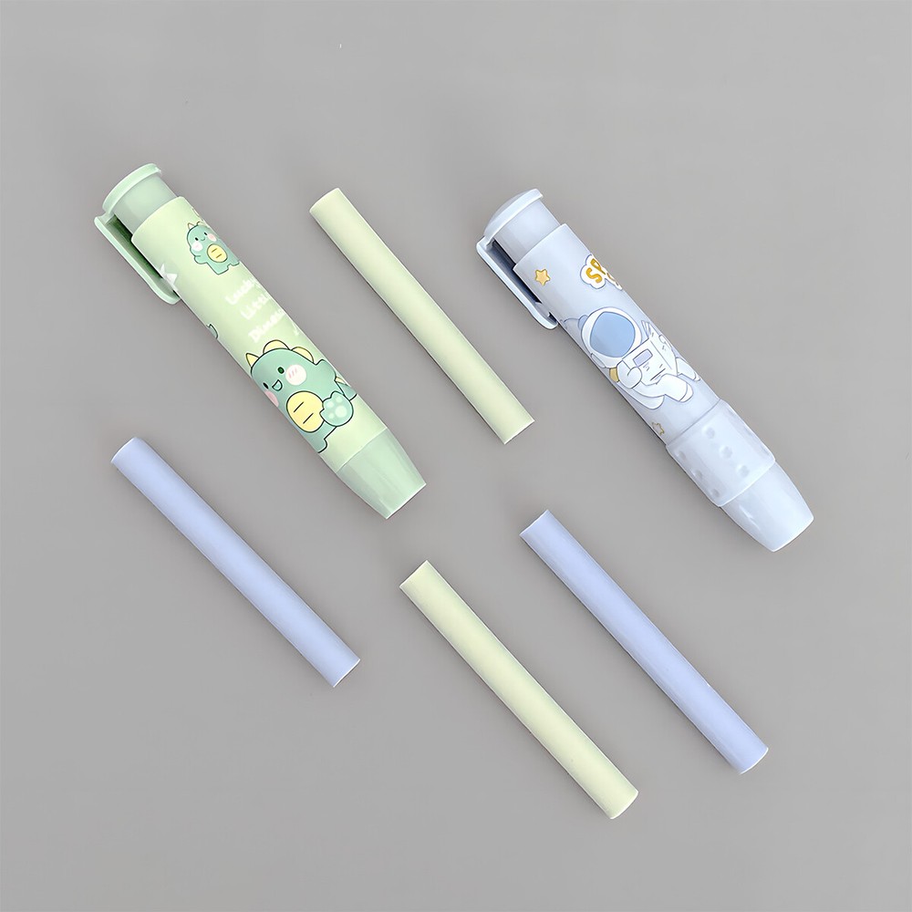 Wrapables Clickable Push Button Retractable Erasers with Refills (Set o 2)