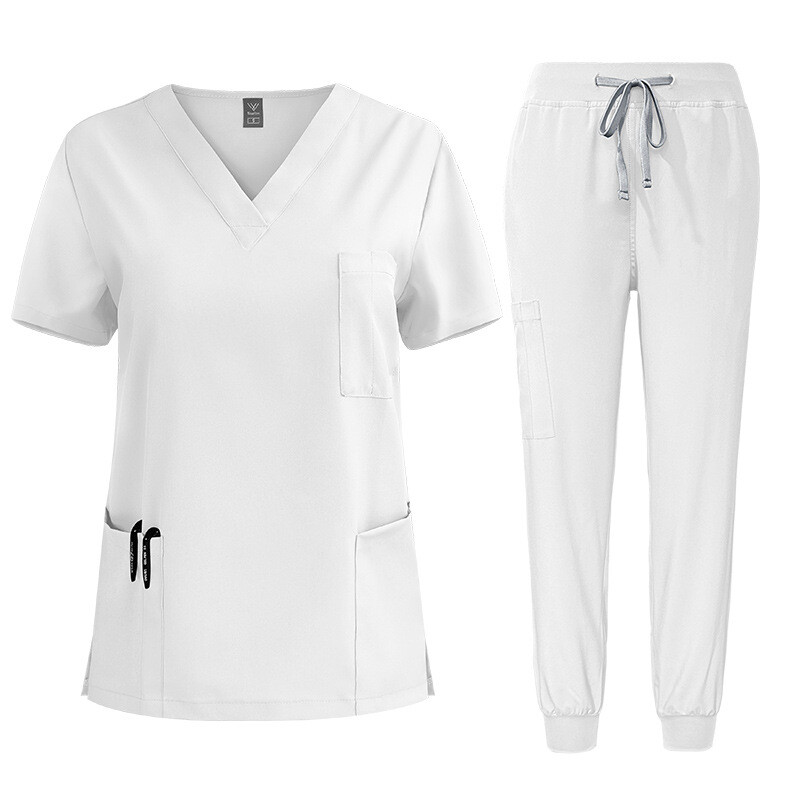 Unisex Medical Scrubs Set for Doctors Nurses Stretch Polyester