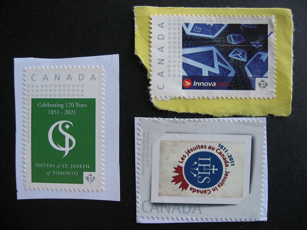 Canada personalized postage 3 different postally used all have faults