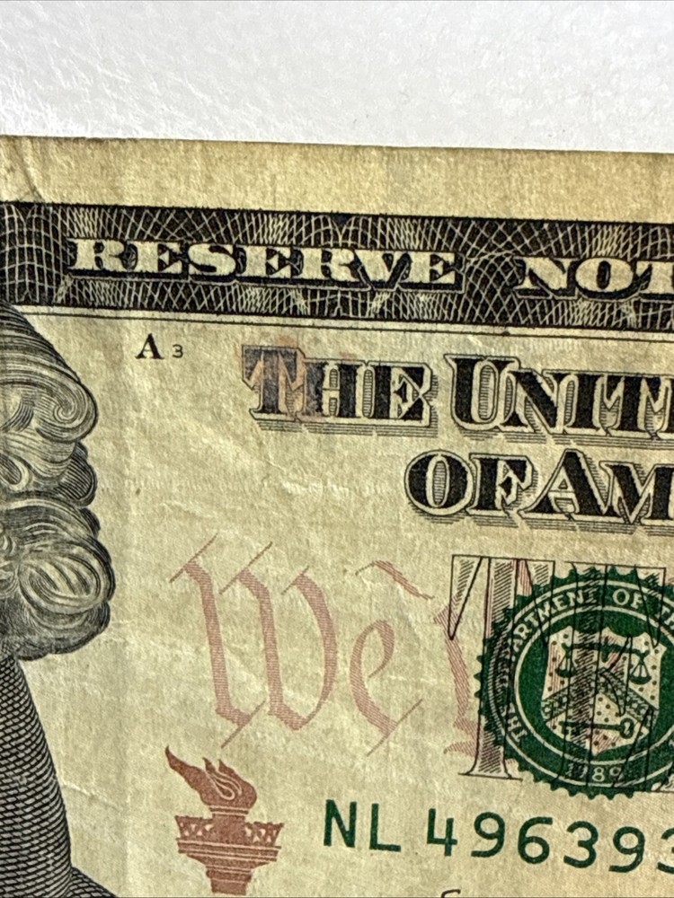 Ten Dollar Ink Smear error Note