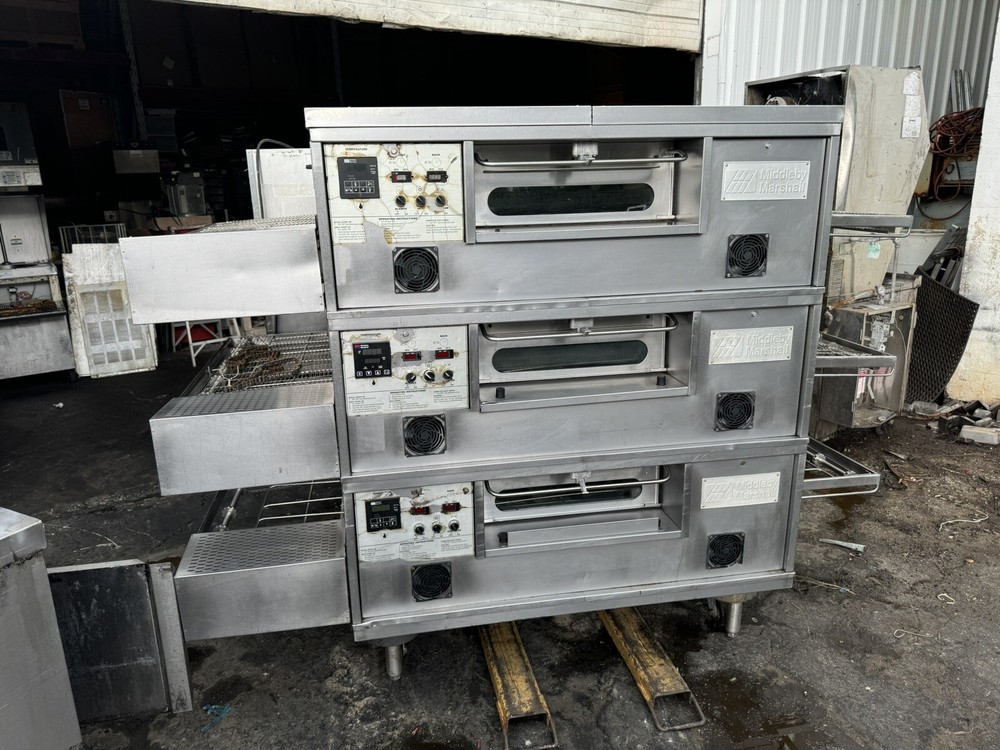 Middleby Marshall PS570G Triple Stack Pizza Oven Conveyor With All 3 Split Belts