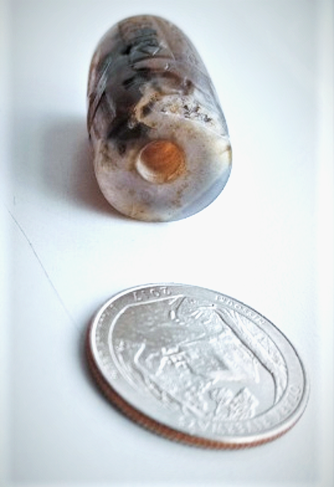 Ancient Carved Agate Cylinder Seal w Script 36 mm