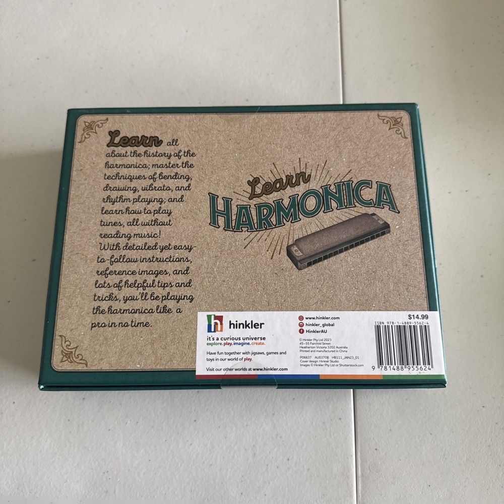 Learn Harmonica: Hinkler Blues Harmonica (Sealed) & 48-Page Instruction Book