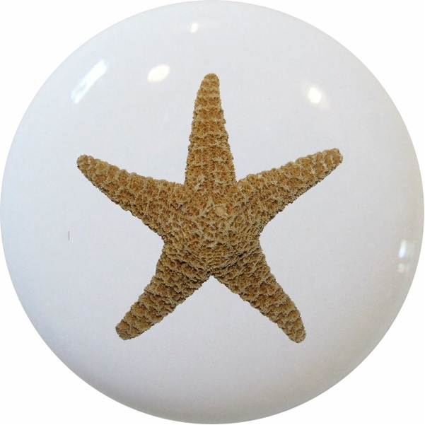 STARFISH Beach CABINET DRAWER Pull KNOB Ceramic