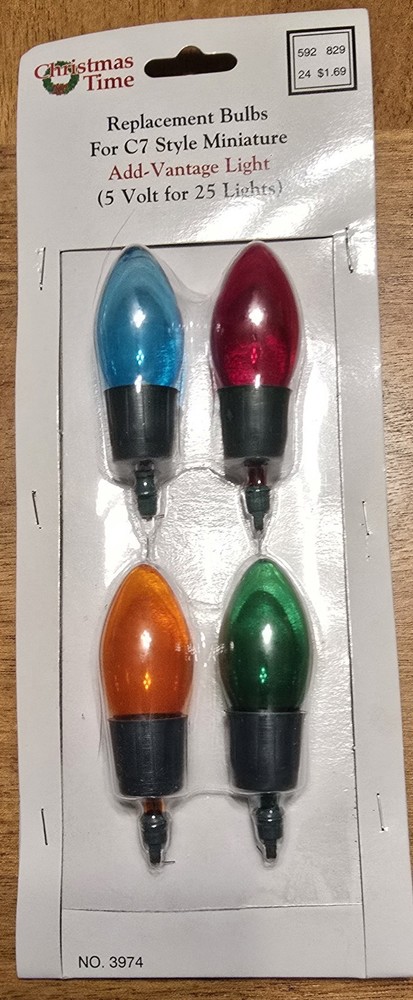 Lot Vintage Mini Replacement Christmas String Lights Push In 2.5 Volt 12 Volt +