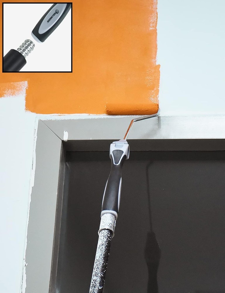 Mini Roller - 4Inch Extender Multi Angle Long Handle with Velour Paint Cover