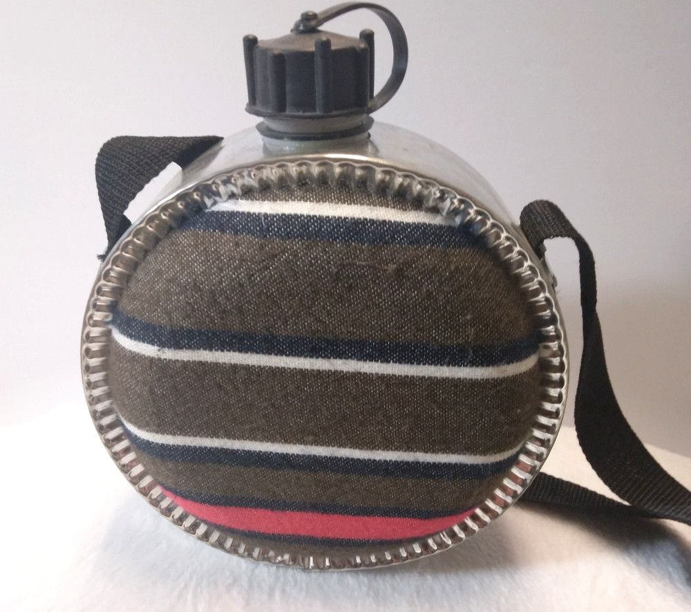 Rothco Canteen w/Adjustable Black Strap 7.5" Diameter 2 Quart w/Plastic Inside