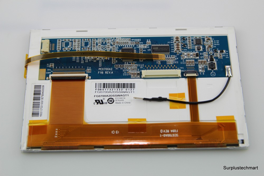 FG0700A2DSSWAGT1 7" SCREEN DISPLAY PE0700A2 F116 REV:A SE0700A0-1