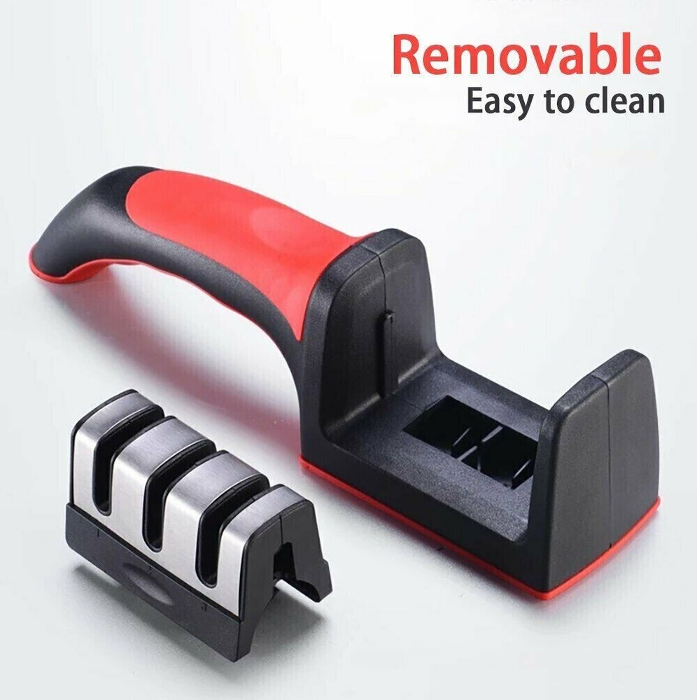 Knife Sharpener 3 Stage Steel Diamond Ceramic Coated Kitchen Sharpening Tool US