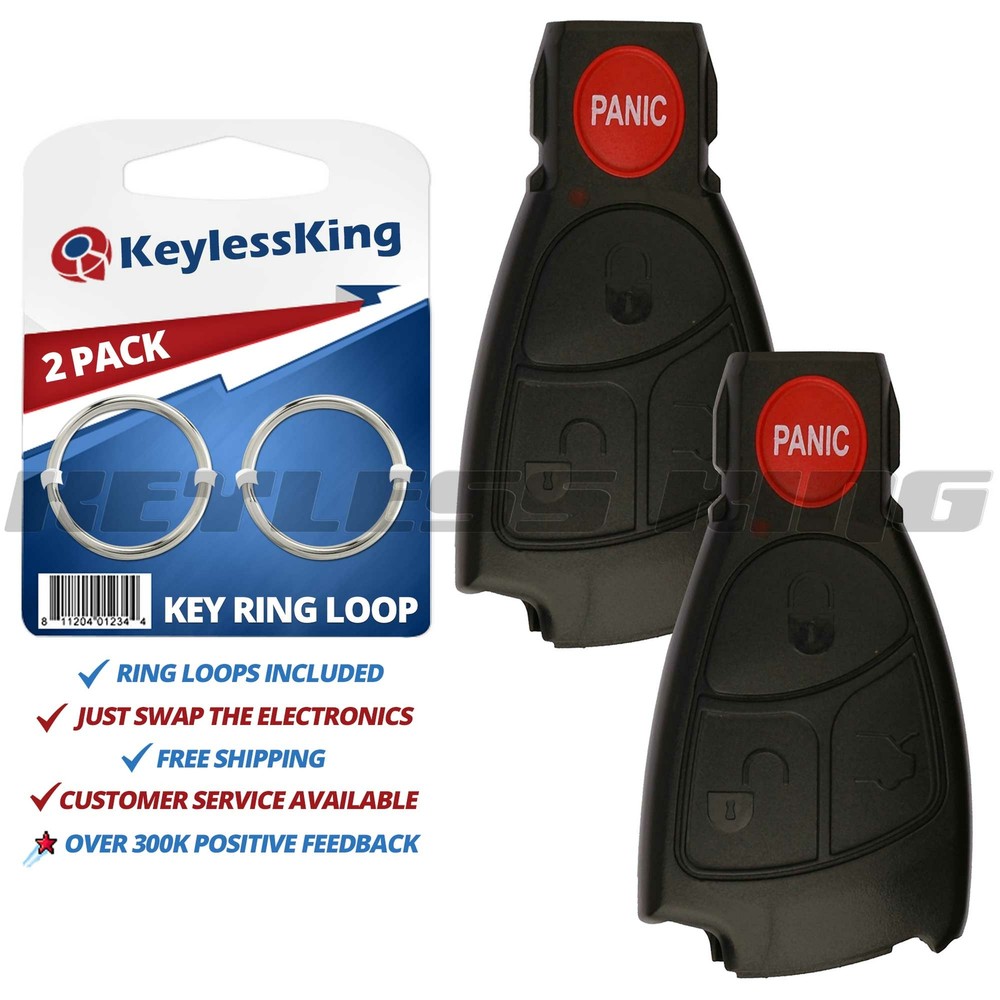 2 Replacement Smart Key Remote Keyless Case Button Shell Pad Fix Prox Intell