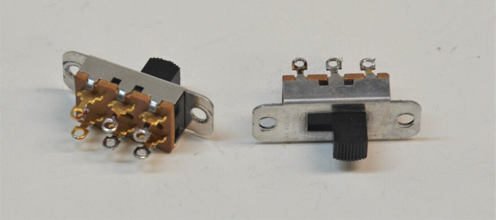 Switchcraft Slide Switch DPDT On-On Gold Contacts 2 pieces