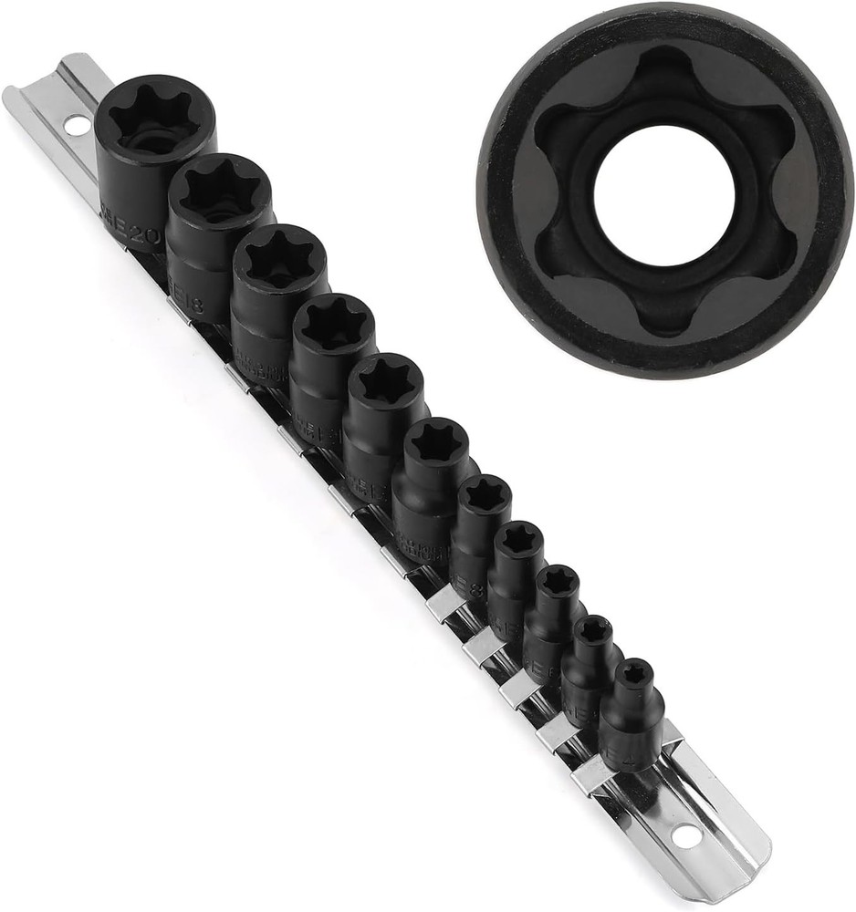 Versatile 11PC E Torx Socket Set - Rugged Design for Mechanics & DIY Projects