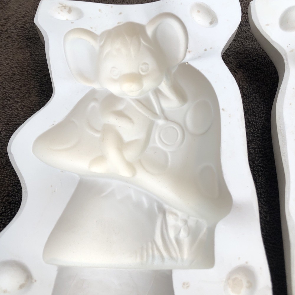 Vintage Jodi Mold Ceramic Casting Mold - Mouse on Mushroom - #1091