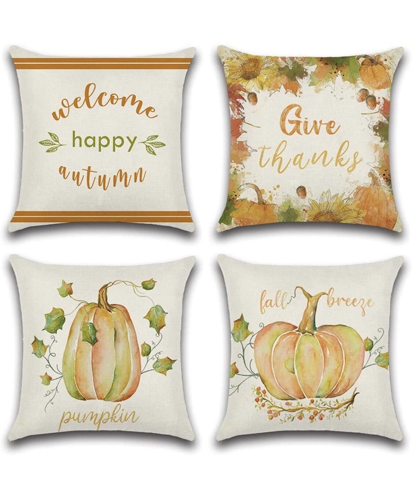 Soleebee Throw Pillow Covers Autumn Thanksgiving Decorative