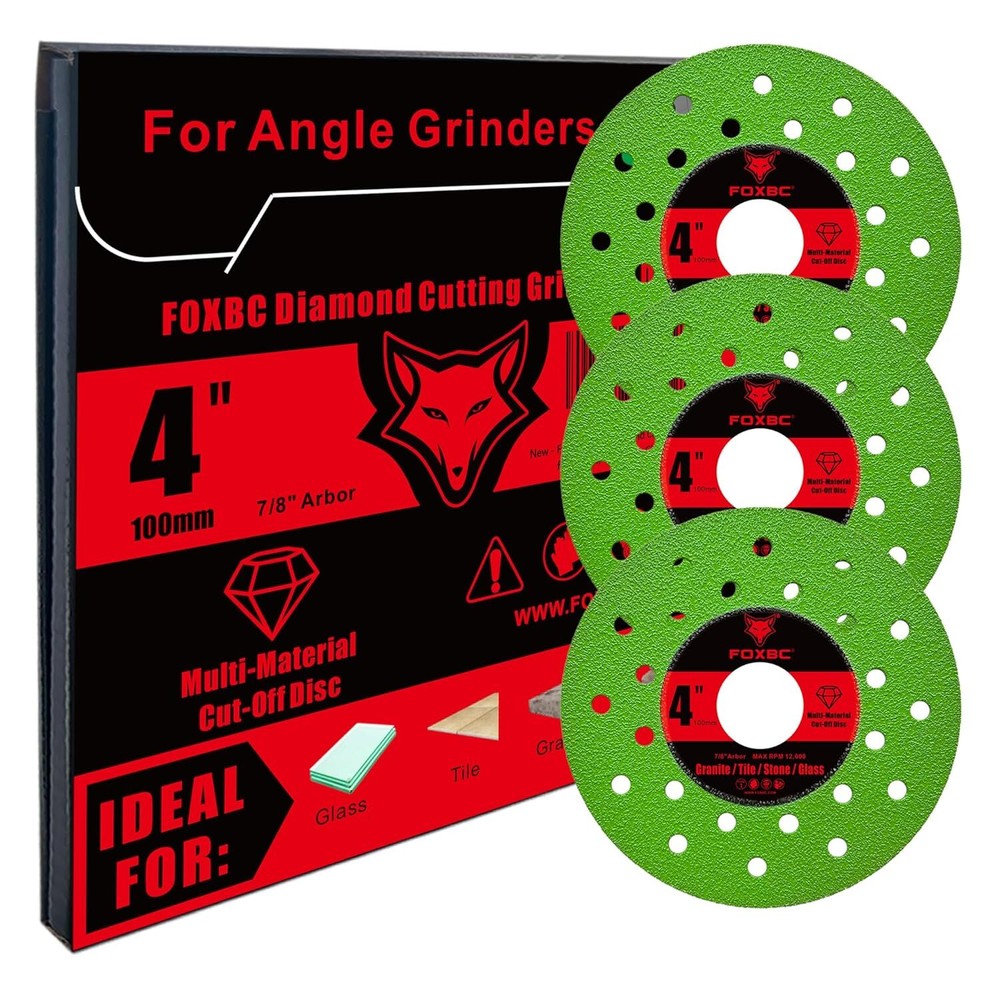 4 inch Diamond Grinding Cut Off Multi-Material Disc , 7/8" Arbor - 3 Pack