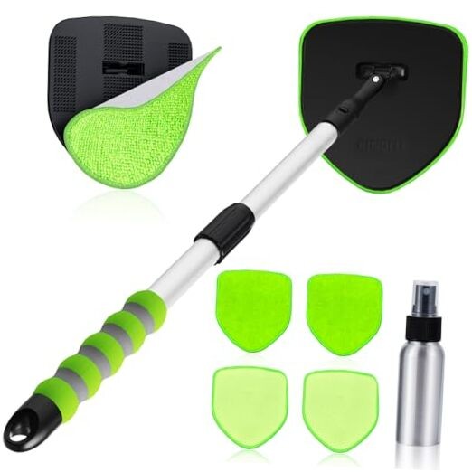 XINDELL Extendable Windshield Cleaner for Car, Long Handle Car Interior Green