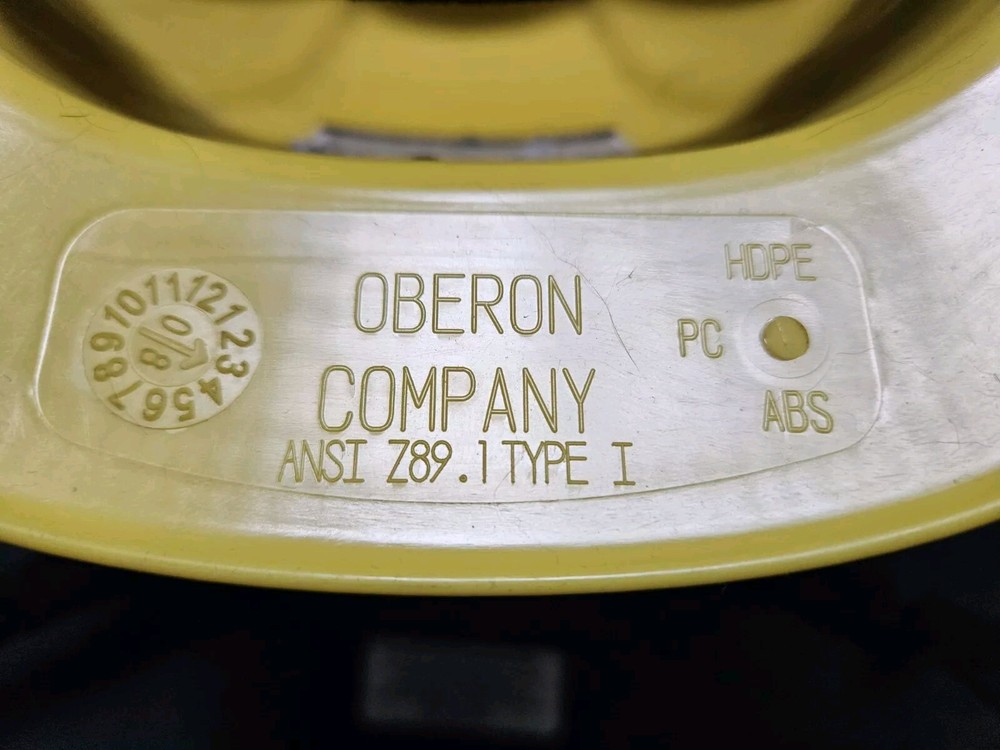 Oberon Electrical Arc Flash Face Shield & Hard Hat Yellw Helmet