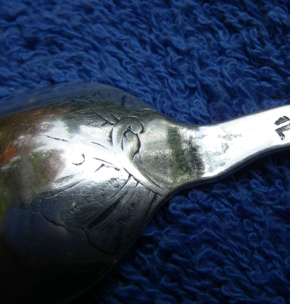 Very Early GERMANIC(?) Silver SERPENTINE Handle SPOON-Marked-AS IS