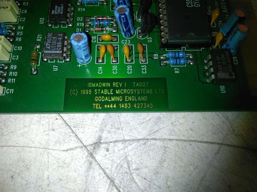 Defective Stable MicroSystems TA027 IBMADWIN ISA Controller Card AS-IS