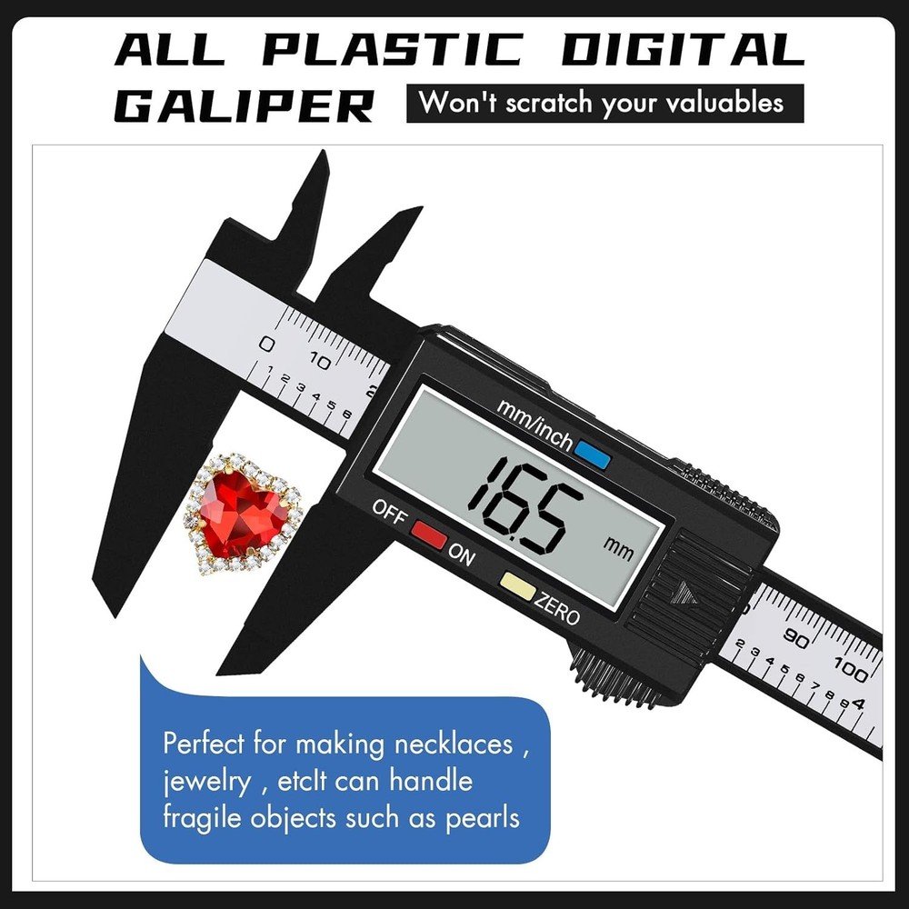 Electronic Digital Calipers, inch and Millimeter Conversion,LCD Screen displa...