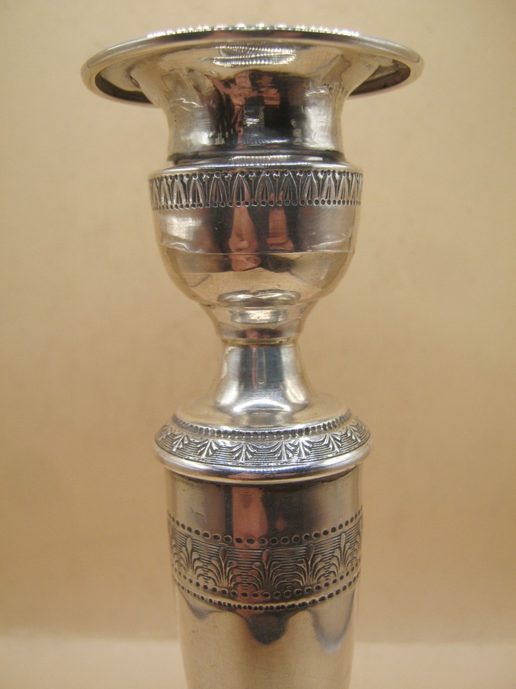 Antique Continental Silver Candlestick With Neo Classical Design