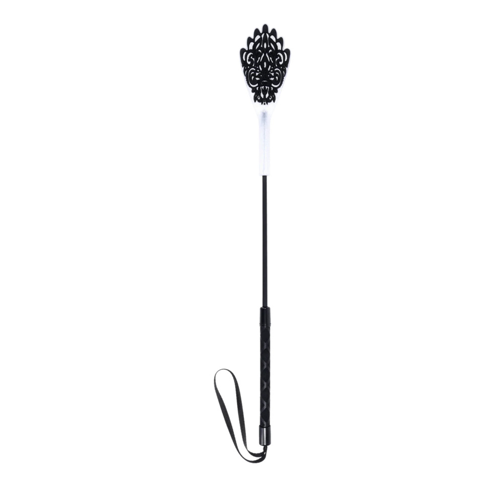 Silicone Lace-Patterned Tip Riding Crop BDSM Fetish Spanker Sub/Dom w/ Handle