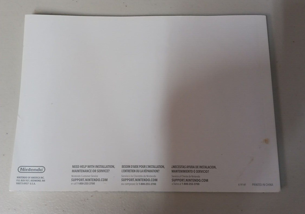 Nintendo Wii Original Console Operations Manual