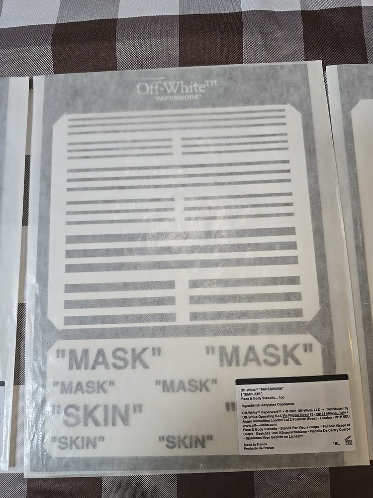 Off-White Paperwork 3 PC Face & Body Stencils