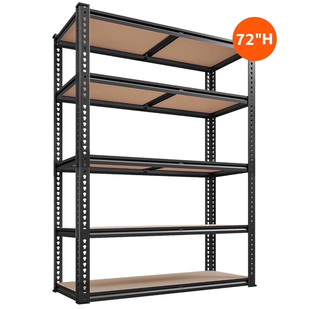 72" Storage Shelving, Adjustable Garage Storage Rack, 5-Tier, 2000 lbs Load,Rack