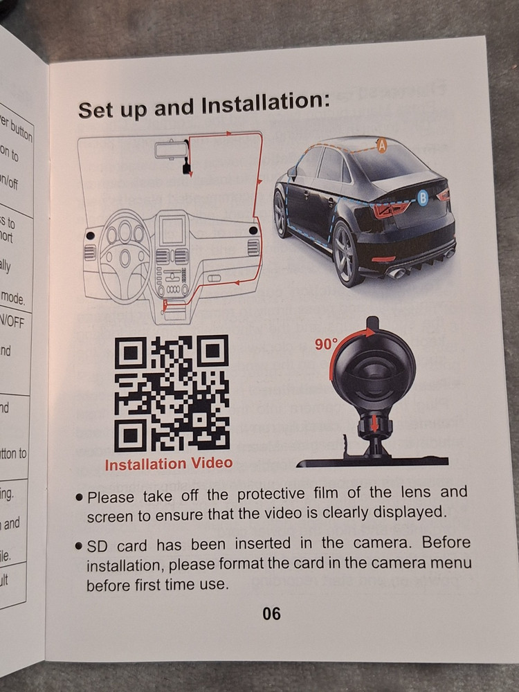 Dual Front & Back Channel Dash Camera - 1080P + 720P