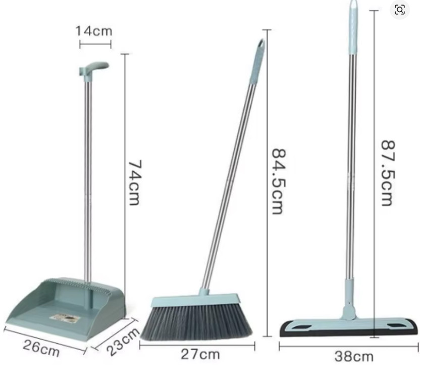 Broom and Dustpan Set Foldable Long Handle Easy Sweep Cleaning Kit
