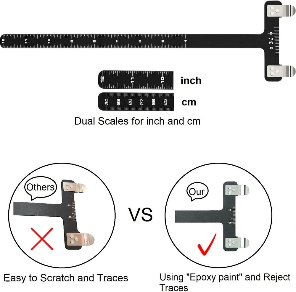 Archery Bow String Nocking Points Set with T Square Ruler Black