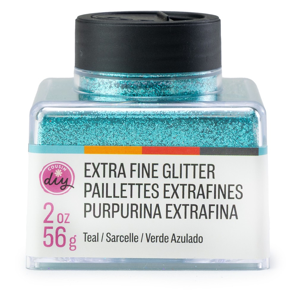 CousinDIY Glitter Stacker 2oz-Teal - 3 Pack