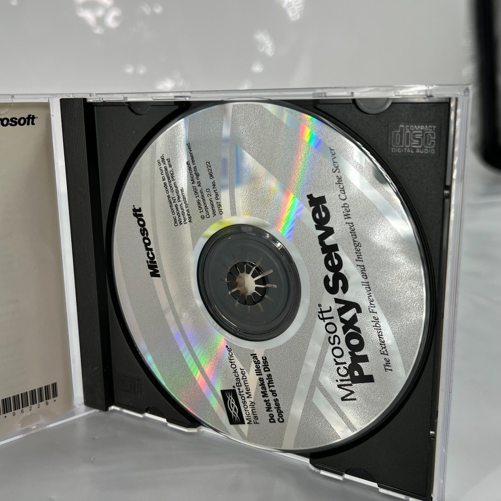 Microsoft Proxy Server 2.0 Firewall and Web Cache Windows NT CD-ROM (1997) w/Key