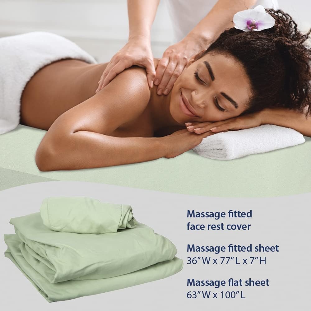 ForPro Professional Collection Premium Microfiber 3-Piece Massage Table, Sage