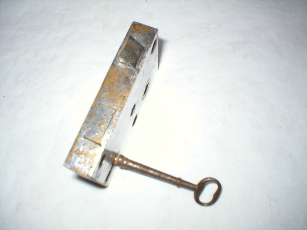 Antique Chrome and Brass Case Surface Mount Lock