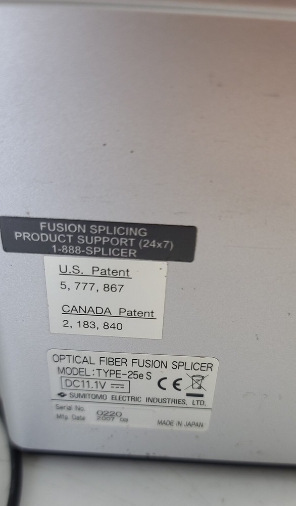 Sumitomo Type-25e Fusion Splicer ~ Powers On