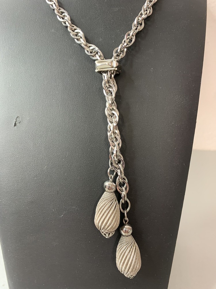 Silver Tone Tassel Necklace