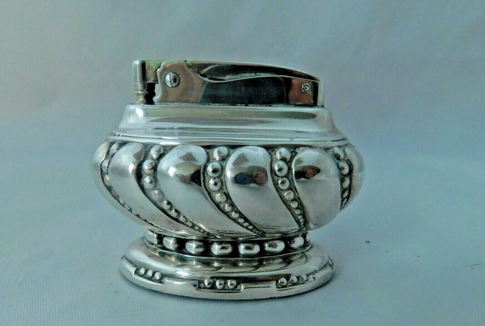 Vintage Ronson CROWN Silverplate Table  or Desk Lighter - Working Condition