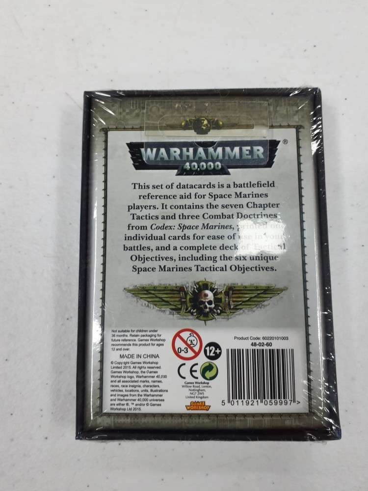 GAMES WORKSHOP WARHAMMER 40K SPACE MARINES 7TH EDITION DATACARDS SEALED